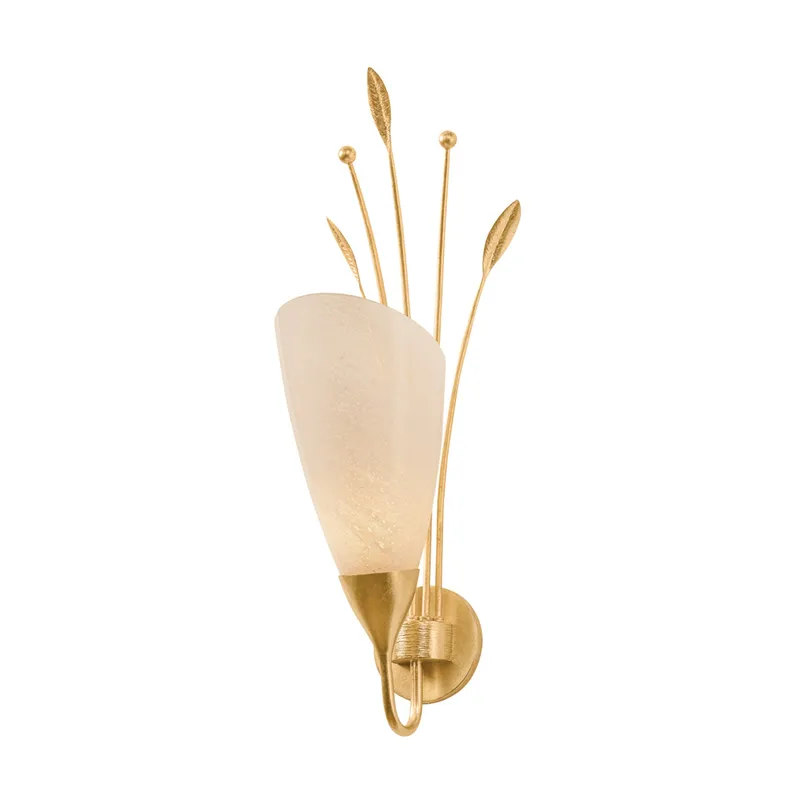 Forest Glen 1-Light Wall Sconce in Vintage Gold Leaf 8.25W x 27.75H — Foundry Lighting LED Wall Lights 25.0W 