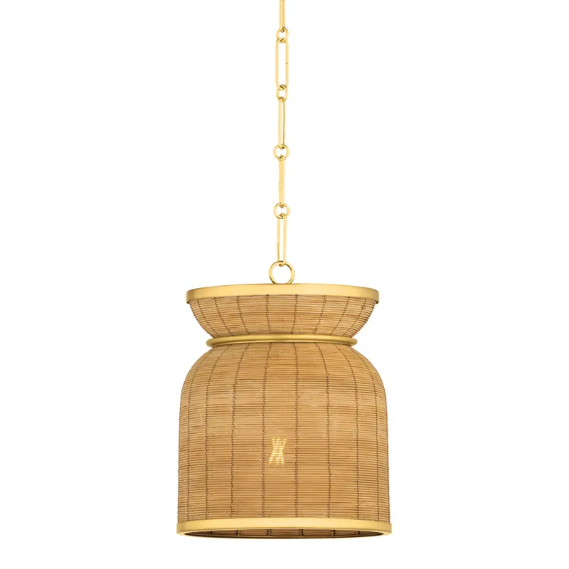 Parkchester 1-Light Pendant in Aged Brass 13W x 17H — Foundry Lighting LED Pendant Lights 13.0W 