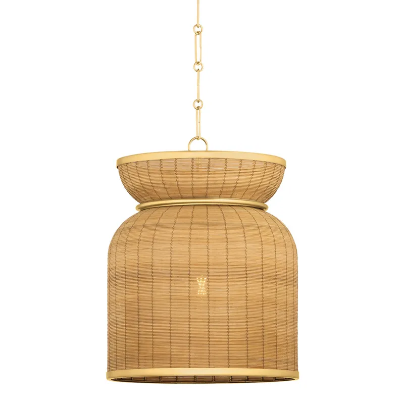 Parkchester 1-Light Pendant in Aged Brass 18W x 23H — Foundry Lighting LED Pendant Lights 18.0W 