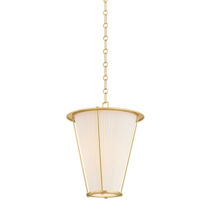 Ellsworth 1-Light Lantern in Aged Brass by Augusta Hoffman 15W x 18.75H — Foundry Lighting LED Ceiling Lights 15.0W 