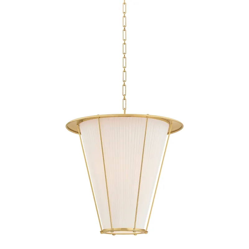 Ellsworth 1-Light Lantern in Aged Brass by Augusta Hoffman 22W x 23.75H — Foundry Lighting LED Ceiling Lights 22.0W 