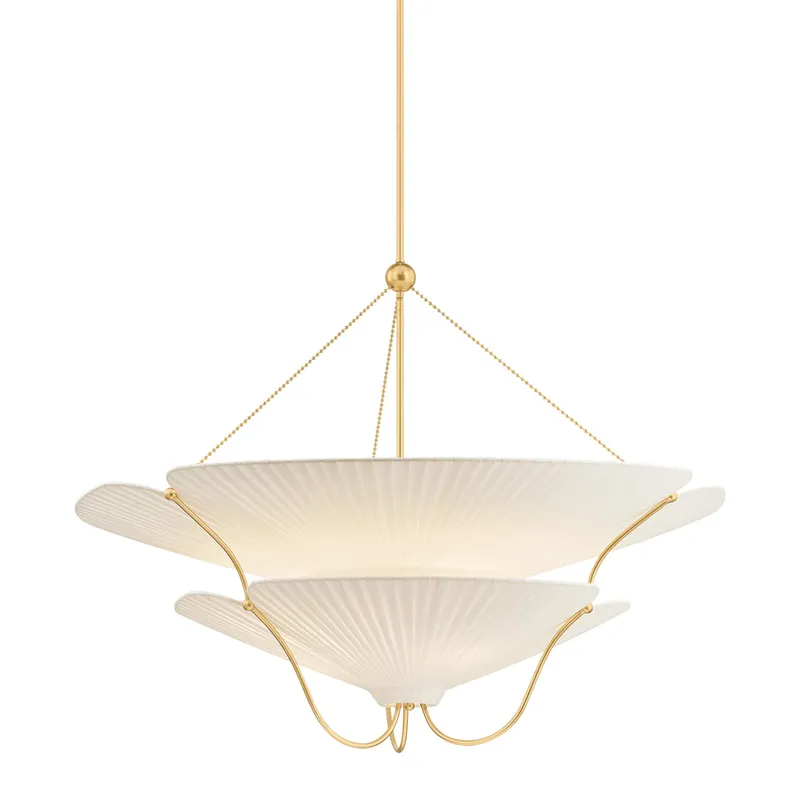 Gerhard 9-Light Chandelier in Aged Brass by Augusta Hoffman 40W x 31H — Foundry Lighting LED Pendant Lights 40.0W 