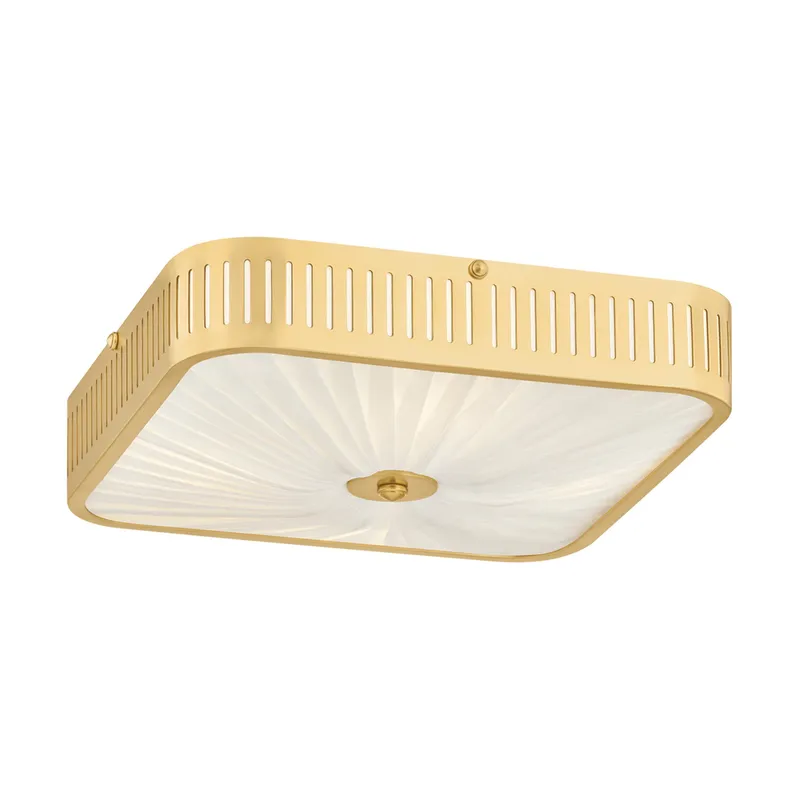 Henri 4-Light Semi Flush in Aged Brass by Augusta Hoffman 14.5L x 14.5W x 4.75H — Foundry Lighting LED Ceiling Lights 14.5W 