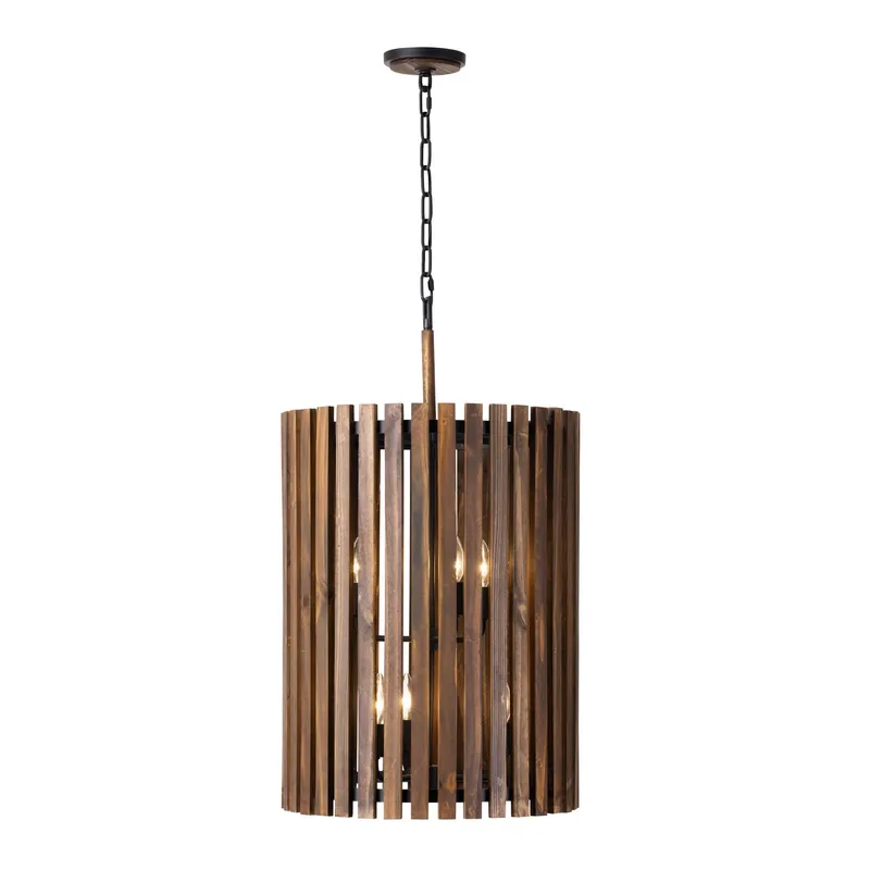 Suratto 6 Light   Foyer - Matte Black/Medium Walnut — Varaluz Lighting LED Wall Lights  