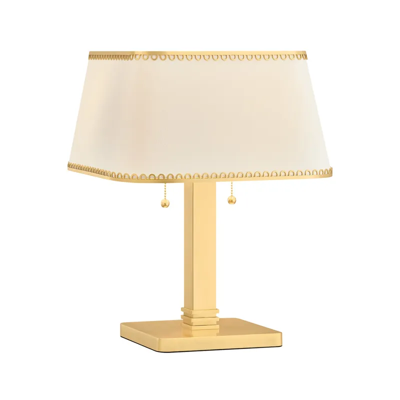 Claude 2-Light Table Lamp in Aged Brass by Augusta Hoffman 14L x 14W x 18H — Foundry Lighting LED General Lighting 14.0W 