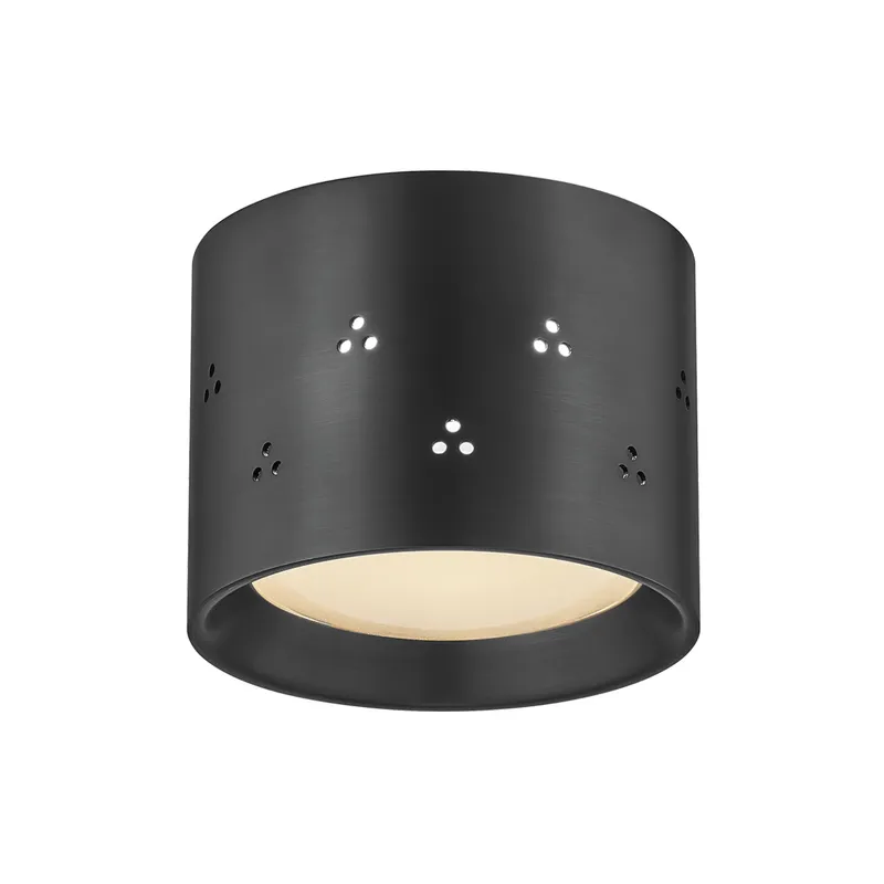 Edisto 1-Light Flush Mount in Distressed Bronze by Cortney Bishop 4.5W x 3.5H — Foundry Lighting LED Ceiling Lights 4.5W 
