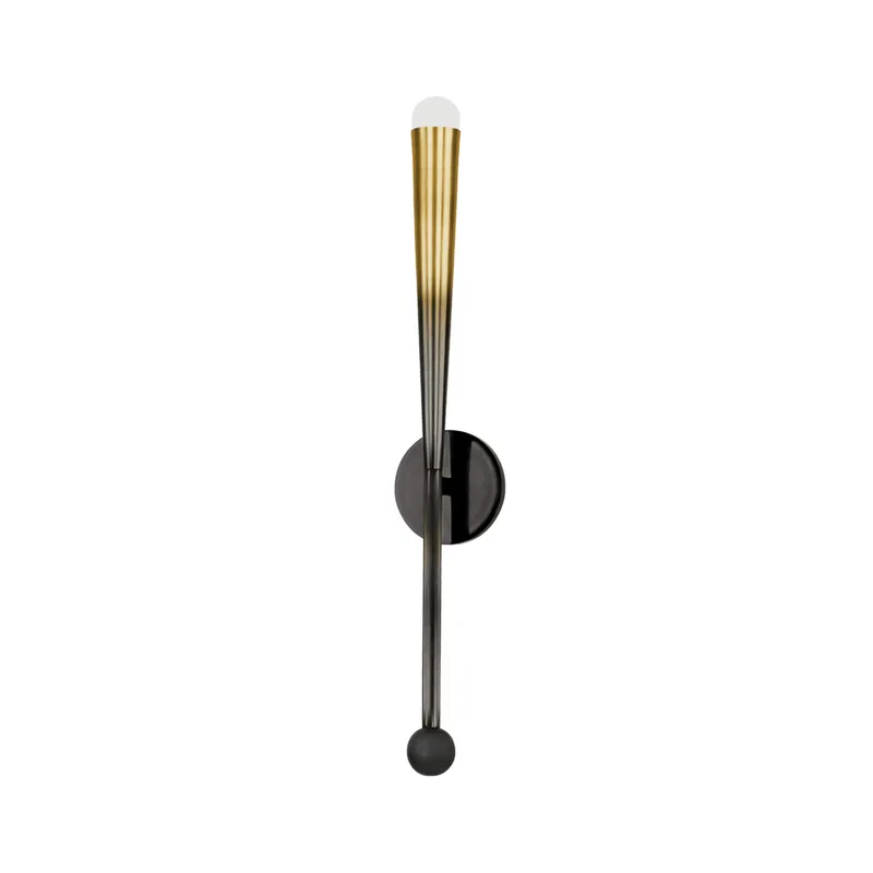 Adley 1-Light Wall Sconce in Gradient Brass by Cortney Bishop 4.75W x 27.5H — Foundry Lighting LED Wall Lights 75.0W 