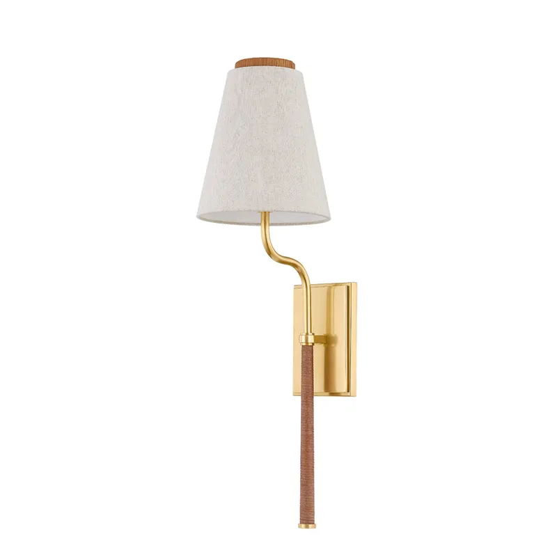 Sullivan 1-Light Wall Sconce in Aged Brass by Cortney Bishop 7W x 25.25H — Foundry Lighting LED Wall Lights 7.0W 