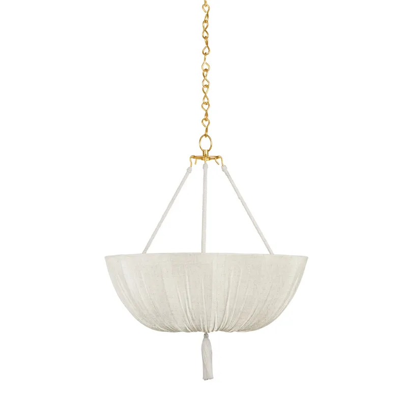 Carolina 3-Light Pendant in Aged Brass by Cortney Bishop 22W x 28H — Foundry Lighting LED Pendant Lights 22.0W 