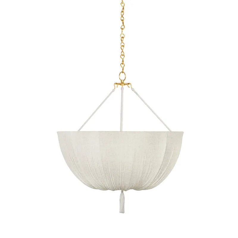 Carolina 3-Light Pendant in Aged Brass by Cortney Bishop 30W x 35.75H — Foundry Lighting LED Pendant Lights 30.0W 