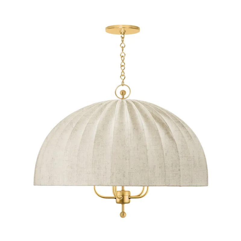 Palmetto 5-Light Chandelier in Aged Brass by Cortney Bishop 30W x 23.5H — Foundry Lighting LED Pendant Lights 30.0W 