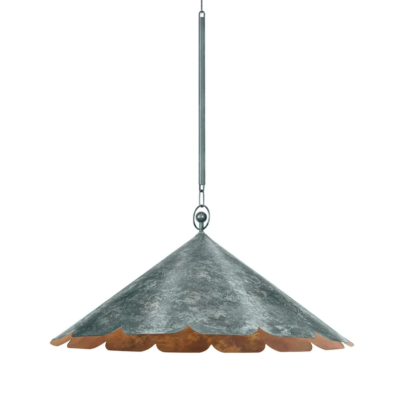 Folly Beach 1-Light Pendant in Verdigris by Cortney Bishop 32W x 15H — Foundry Lighting LED Pendant Lights 32.0W 