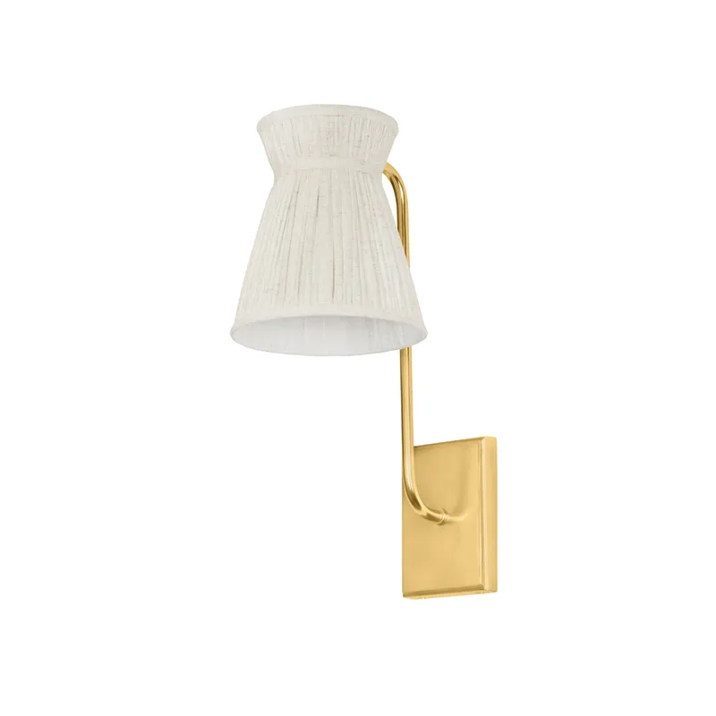 Hollywood 1-Light Wall Sconce in Aged Brass by Cortney Bishop 7.5W x 18.25H — Foundry Lighting LED Wall Lights 7.5W 