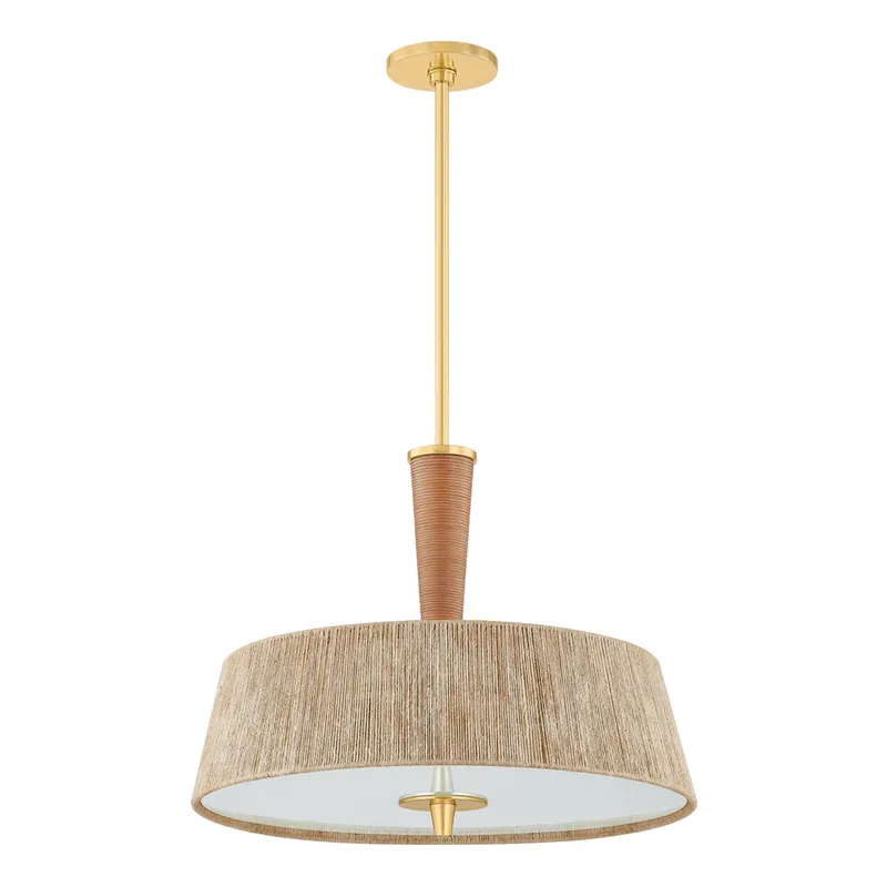 George 3-Light Pendant in Aged Brass by Cortney Bishop 22W x 17.25H — Foundry Lighting LED Pendant Lights 22.0W 