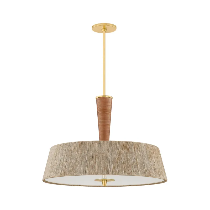 George 3-Light Pendant in Aged Brass by Cortney Bishop 30W x 22.5H — Foundry Lighting LED Pendant Lights 30.0W 
