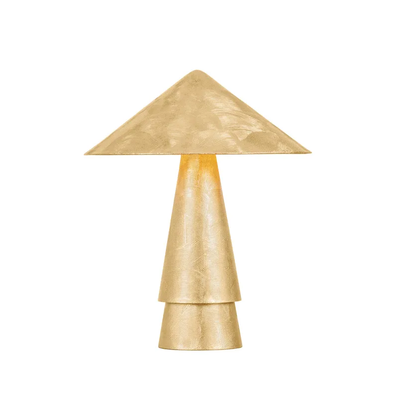 Foxton 1-Light Table Lamp in Vintage Gold Leaf 18W x 22H — Foundry Lighting LED General Lighting 18.0W 