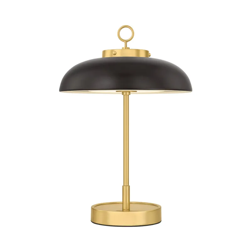 Hector 1-Light Rechargeable Table Lamp in Aged Brass 11W x 16H — Foundry Lighting LED General Lighting 11.0W 