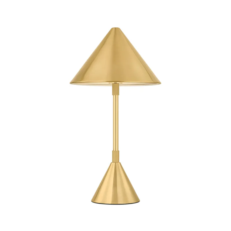 Salma 1-Light Rechargeable Table Lamp in Aged Brass 7.75W x 14.5H — Foundry Lighting LED General Lighting 75.0W 