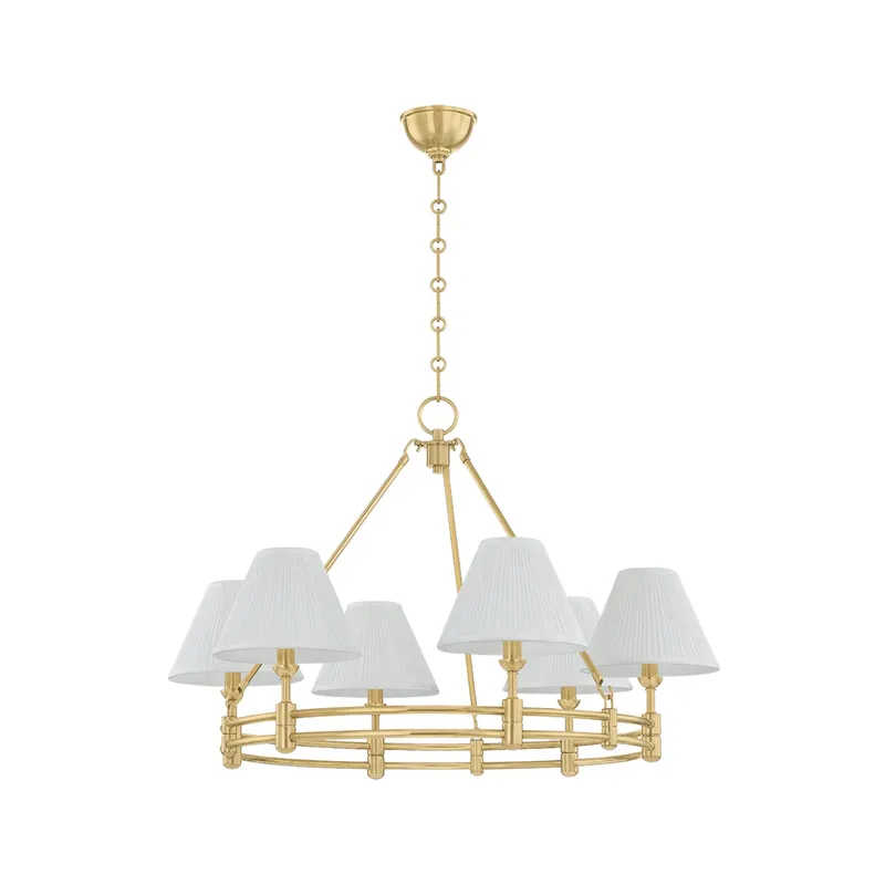 Howard 6-Light Chandelier in Aged Brass by Mark D. Sikes 32.75W x 23H (MDS1800-AGB) — Foundry Lighting LED Pendant Lights 75.0W 