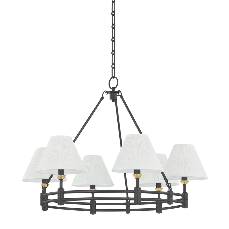 Howard 6-Light Chandelier in Aged Brass by Mark D. Sikes 32.75W x 23H (MDS1800-AGB/DB) — Foundry Lighting LED Pendant Lights 75.0W 