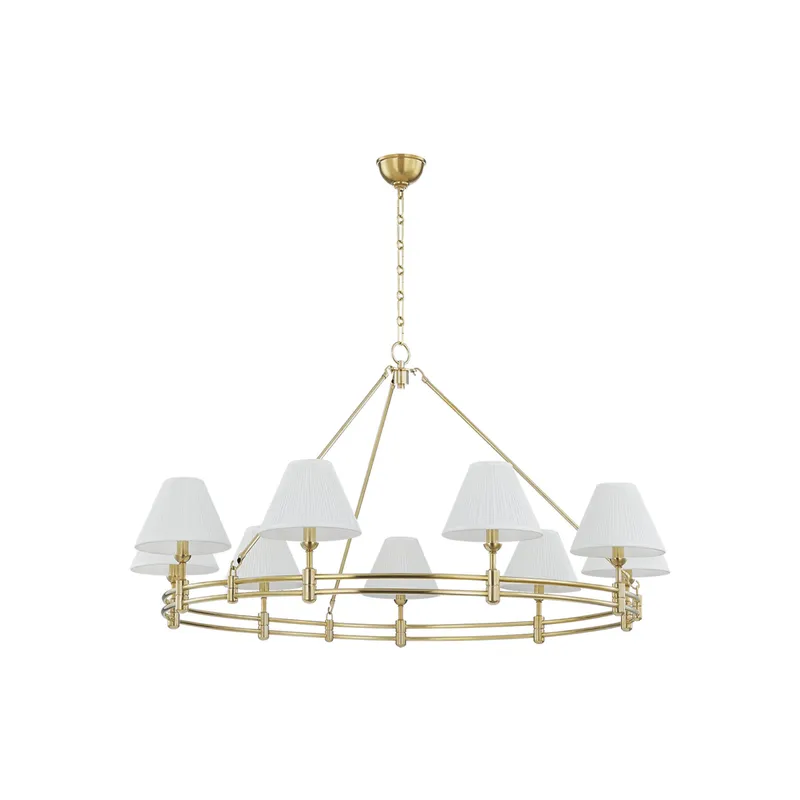 Howard 9-Light Chandelier in Aged Brass by Mark D. Sikes 50W x 26H (MDS1801-AGB) — Foundry Lighting LED Pendant Lights 50.0W 