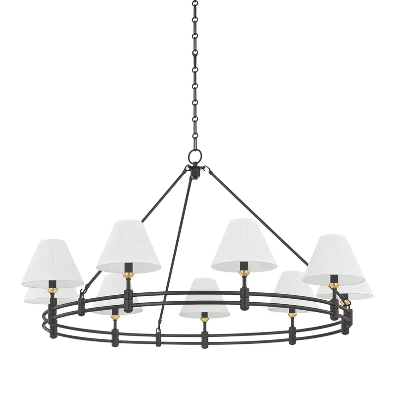 Howard 9-Light Chandelier in Aged Brass by Mark D. Sikes 50W x 26H (MDS1801-AGB/DB) — Foundry Lighting LED Pendant Lights 50.0W 