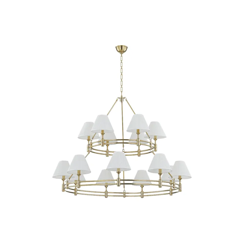 Howard 15-Light Chandelier in Aged Brass by Mark D. Sikes 50W x 35.75H (MDS1802-AGB) — Foundry Lighting LED Pendant Lights 50.0W 