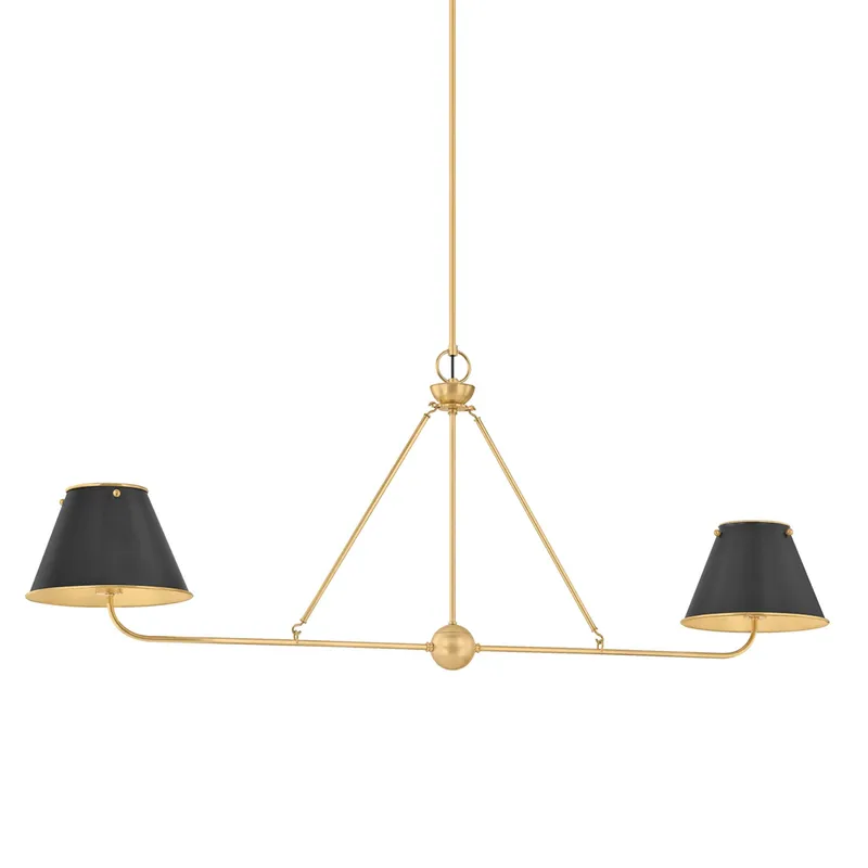 Burghley 2-Light Linear in Aged Brass by Mark D. Sikes 54.25L x 10W x 21H (Distressed Bronze) — Foundry Lighting LED Linear Lights 10.0W 