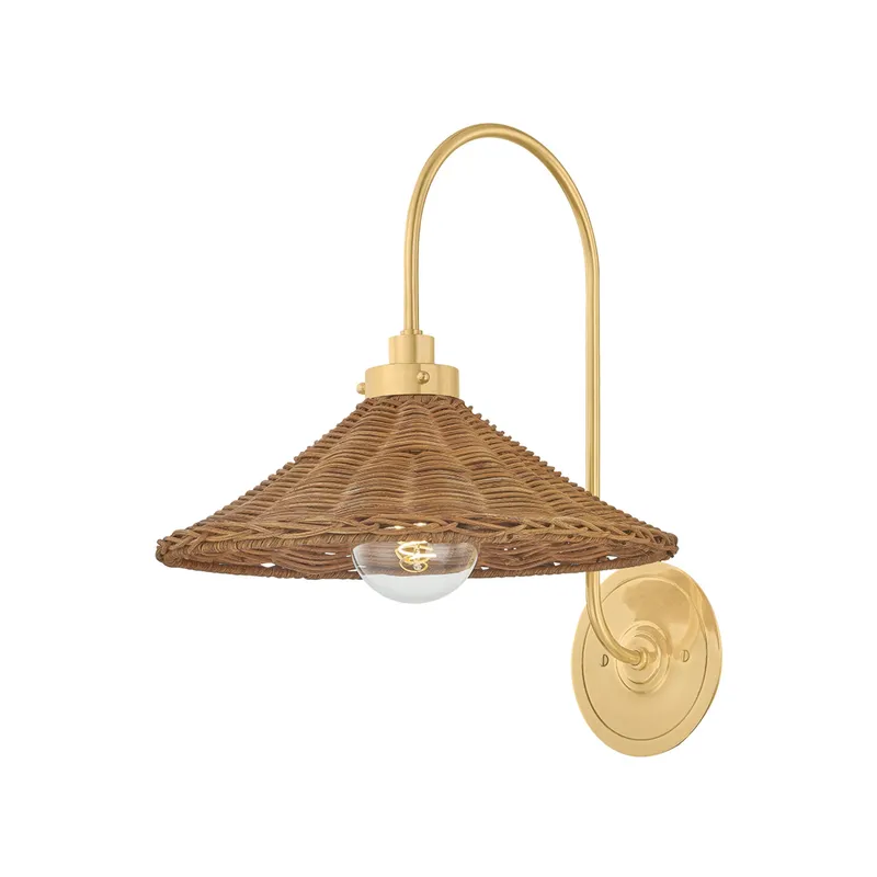 Kensington 1-Light Wall Sconce in Aged Brass by Mark D. Sikes 12W x 15.75H — Foundry Lighting LED Wall Lights 12.0W 