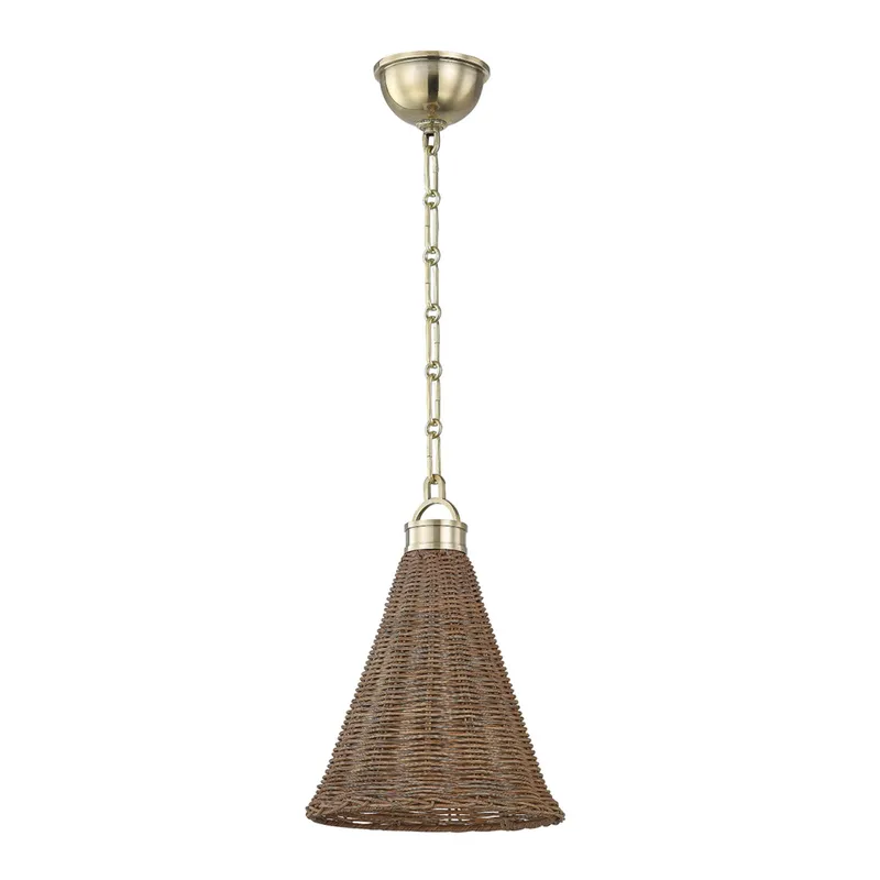Kensington 1-Light Pendant in Aged Brass by Mark D. Sikes 10W x 13H — Foundry Lighting LED Pendant Lights 10.0W 