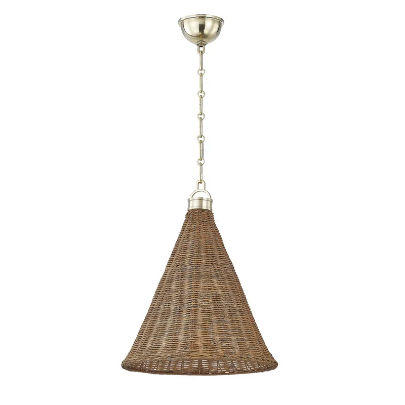 Kensington 1-Light Pendant in Aged Brass by Mark D. Sikes 14.75W x 19H — Foundry Lighting LED Pendant Lights 75.0W 