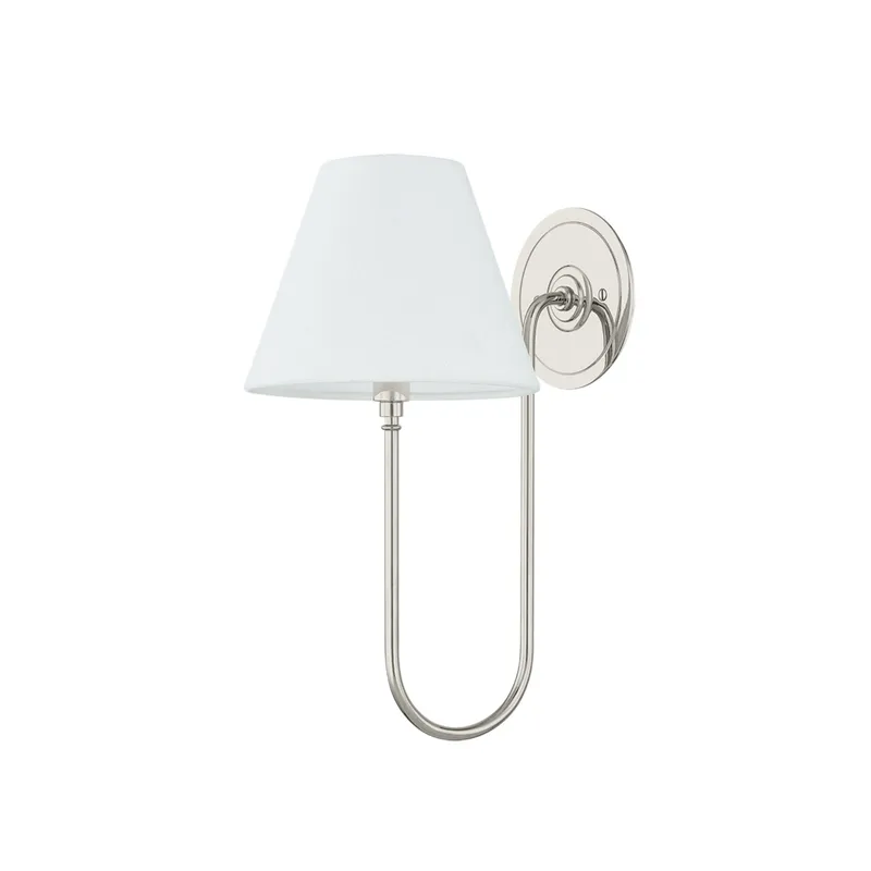 Hawthorne 1-Light Wall Sconce in Polished Nickel by Mark D. Sikes 7.75W x 15H — Foundry Lighting LED Wall Lights 75.0W 