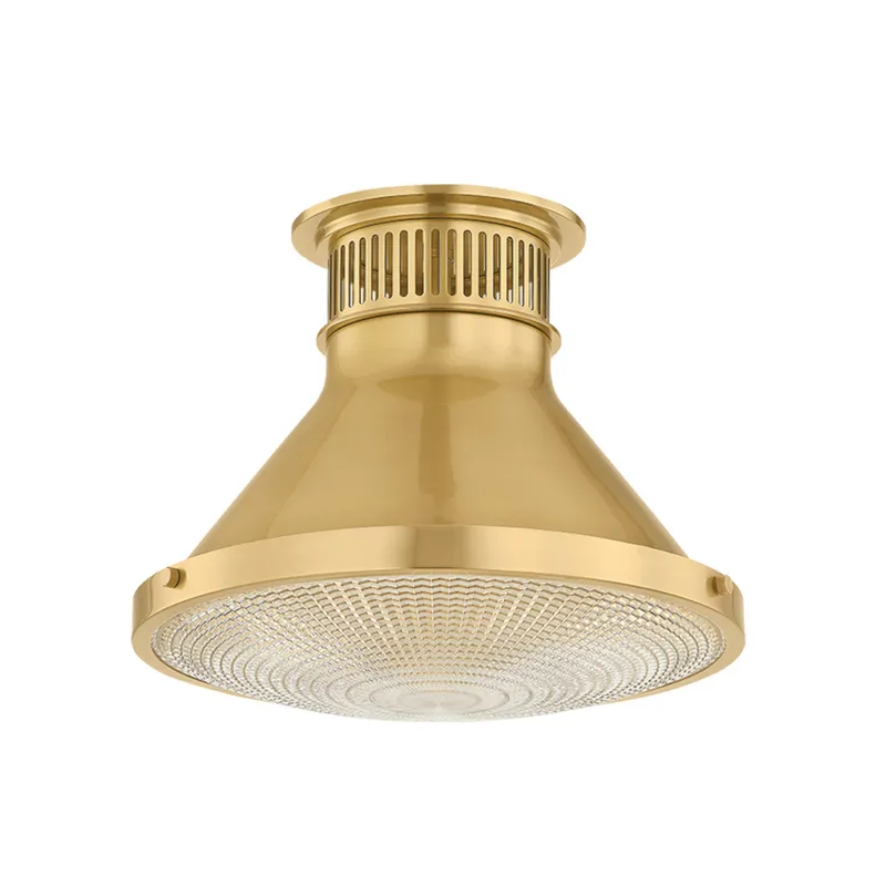 Highclere 1-Light Flush Mount in Aged Brass by Mark D. Sikes 12.75W x 9.75H (MDS2402-AGB) — Foundry Lighting LED Ceiling Lights 75.0W 