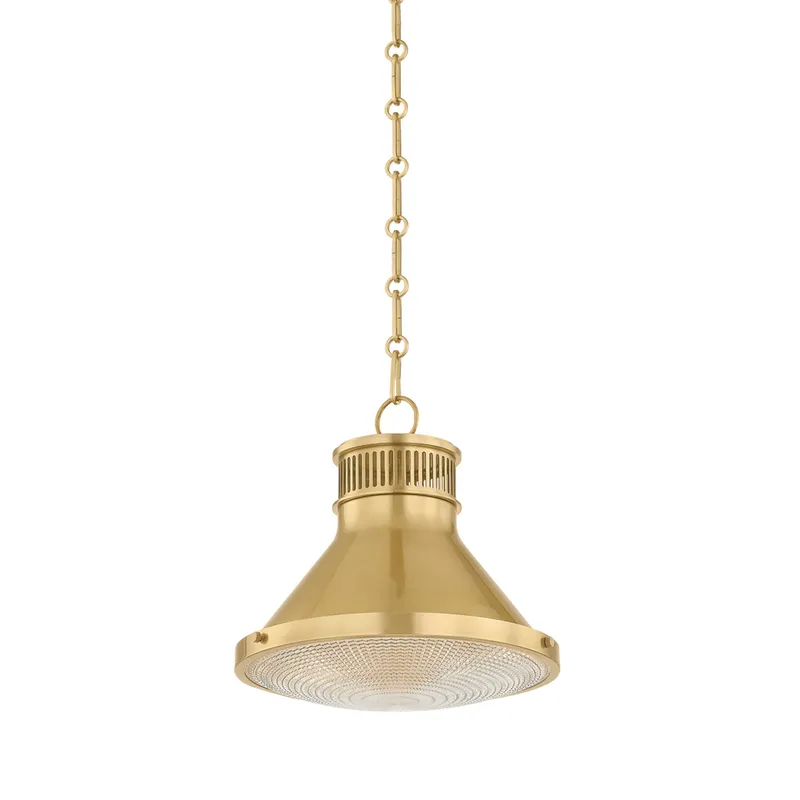 Highclere 1-Light Pendant in Aged Brass by Mark D. Sikes 12.75W x 12H (MDS2404-AGB) — Foundry Lighting LED Pendant Lights 75.0W 