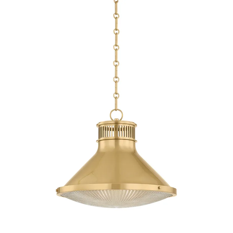 Highclere 1-Light Pendant in Aged Brass by Mark D. Sikes 17.75W x 14.5H (MDS2405-AGB) — Foundry Lighting LED Pendant Lights 75.0W 