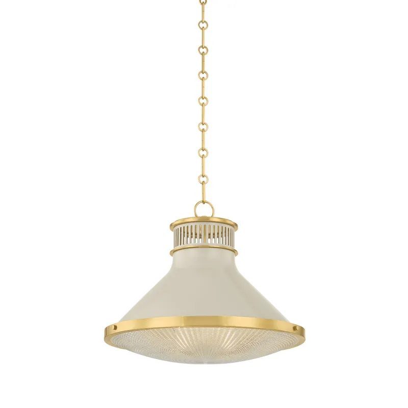 Highclere 1-Light Pendant in Aged Brass by Mark D. Sikes 17.75W x 14.5H (MDS2405-AGB/OW) — Foundry Lighting LED Pendant Lights 75.0W 