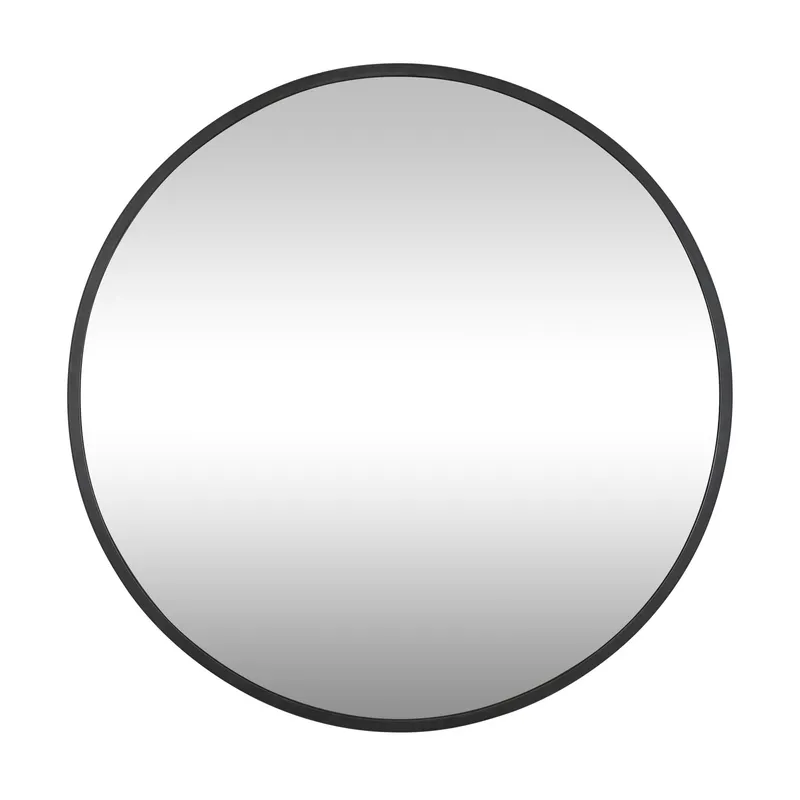 Cottage 30-in Round Mirror - Black — Varaluz Lighting LED Wall Lights  