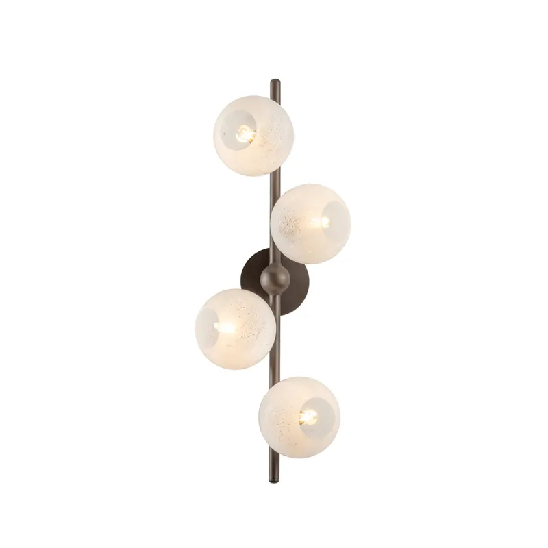 Sonny 4-Light Wall Sconce in Bronze Leaf 10.25W x 28H — Foundry Lighting LED Wall Lights 25.0W 