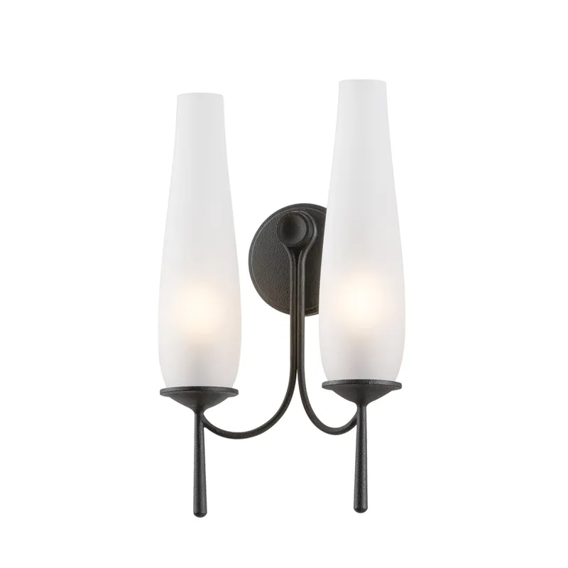 Legacy 2-Light Wall Sconce in Forged Iron by Lauren Liess 10.75W x 17.5H — Foundry Lighting LED Wall Lights 75.0W 