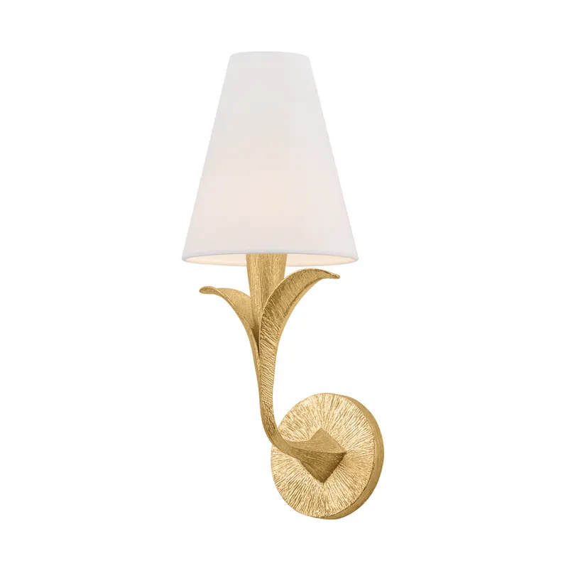 Quill 1-Light Wall Sconce in Gilded Ivory 7W x 16.75H — Foundry Lighting LED Wall Lights 7.0W 