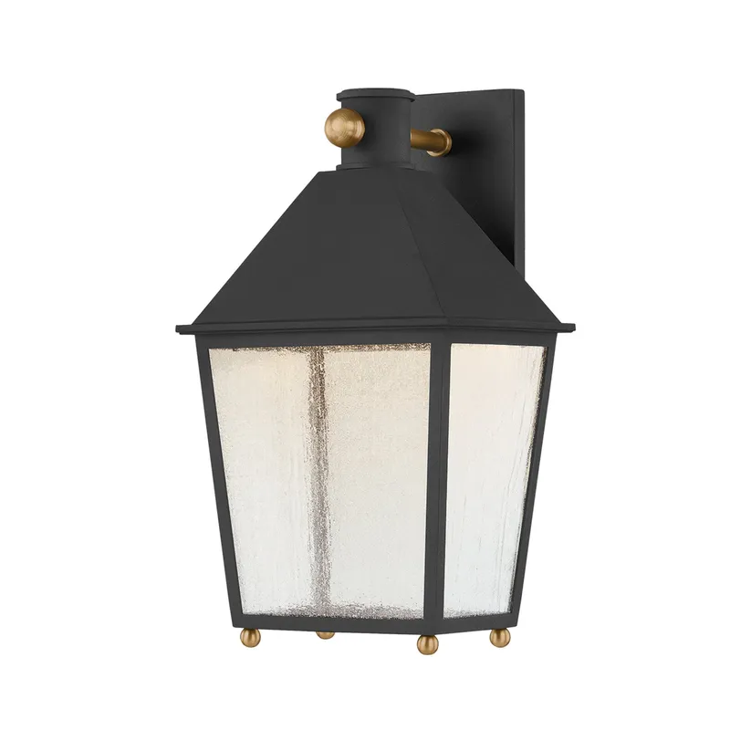 Gladden 1-Light Exterior Wall Sconce in Texture Black 8.75W x 15.5H — Foundry Lighting LED Wall Lights 75.0W 