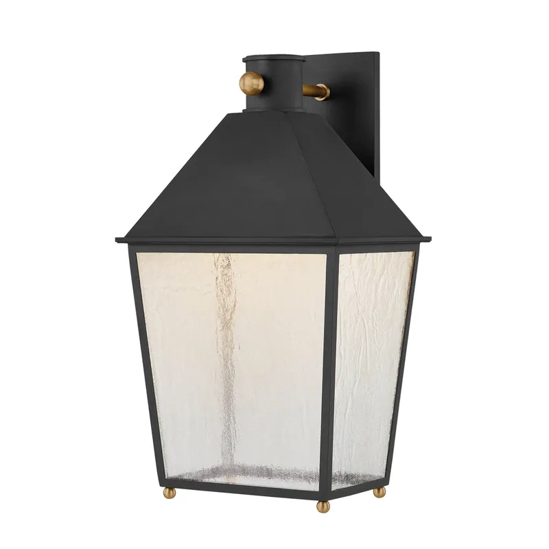 Gladden 1-Light Exterior Wall Sconce in Texture Black 11.5W x 20.25H — Foundry Lighting LED Wall Lights 11.5W 