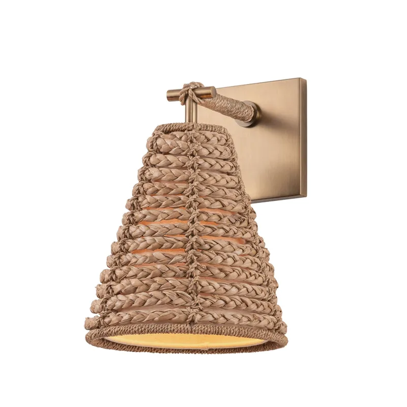 Redwood 1-Light Wall Sconce in Patina Brass 8W x 11H — Foundry Lighting LED Wall Lights 8.0W 
