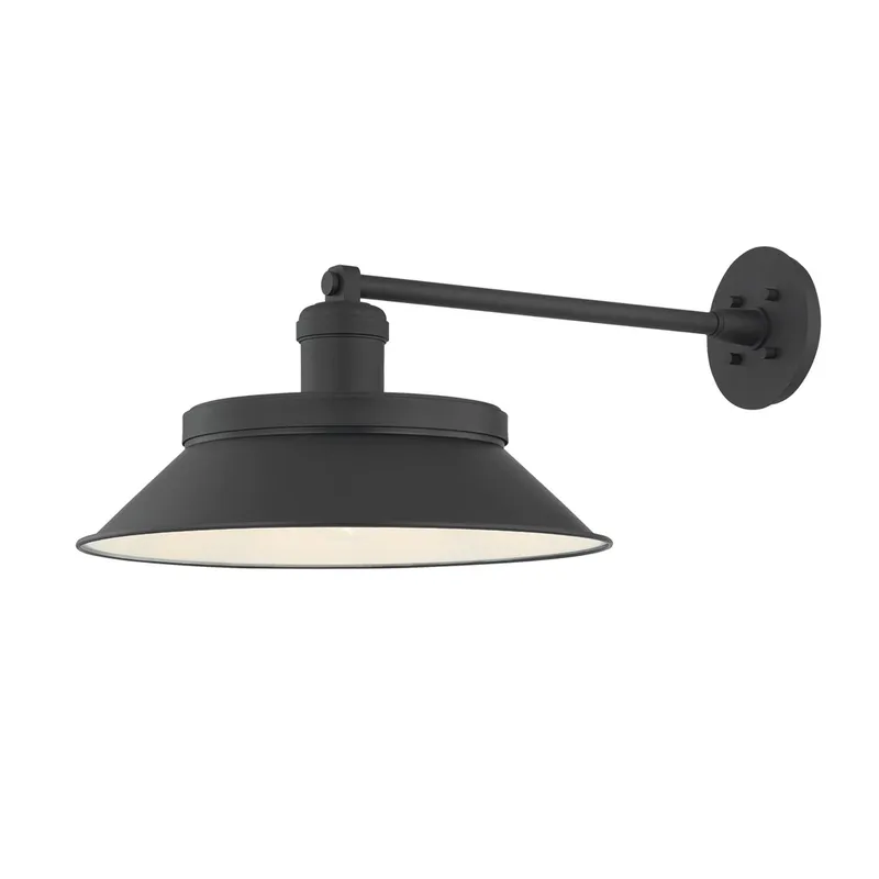 Kaspars 1-Light Exterior Wall Sconce in Texture Black 16.25W x 11H — Foundry Lighting LED Wall Lights 25.0W 