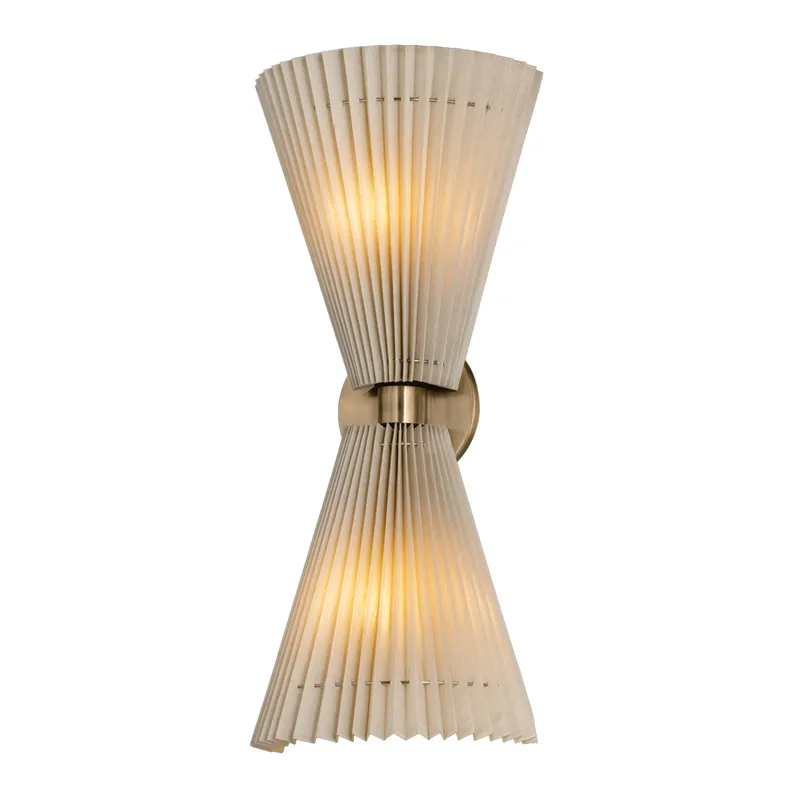 Dell 2-Light Wall Sconce in Patina Brass 9W x 20.75H — Foundry Lighting LED Wall Lights 9.0W 
