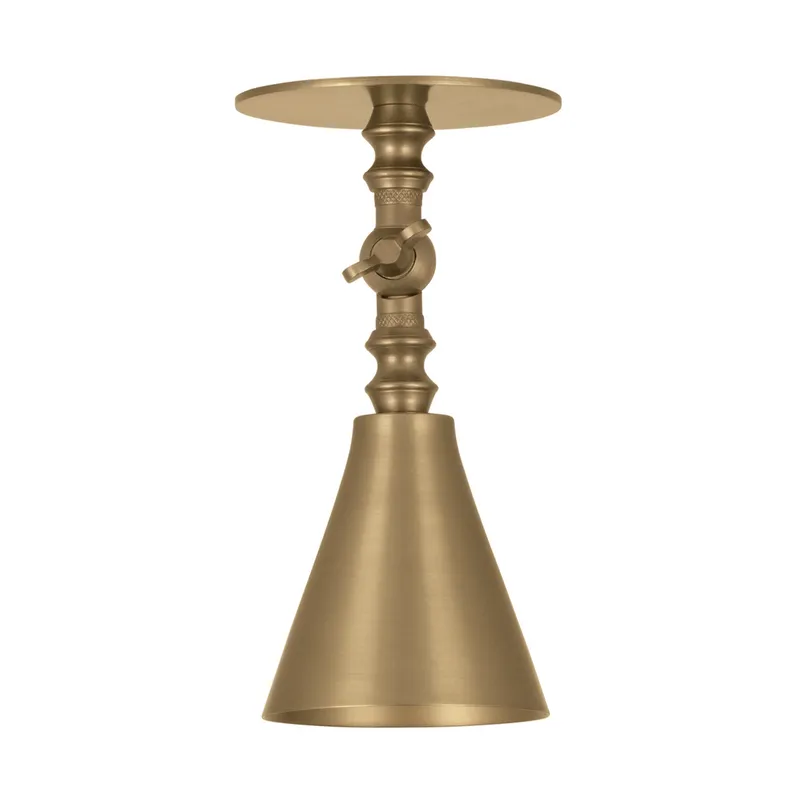 Necessity 1-Light Flush Mount in Patina Brass by Lauren Liess 4.25W x 7.25H — Foundry Lighting LED Ceiling Lights 25.0W 