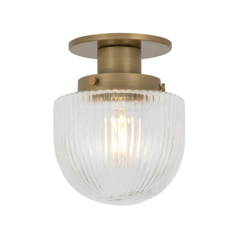 Jar 1-Light Flush Mount in Patina Brass by Lauren Liess 6W x 7.5H — Foundry Lighting LED Ceiling Lights 6.0W 
