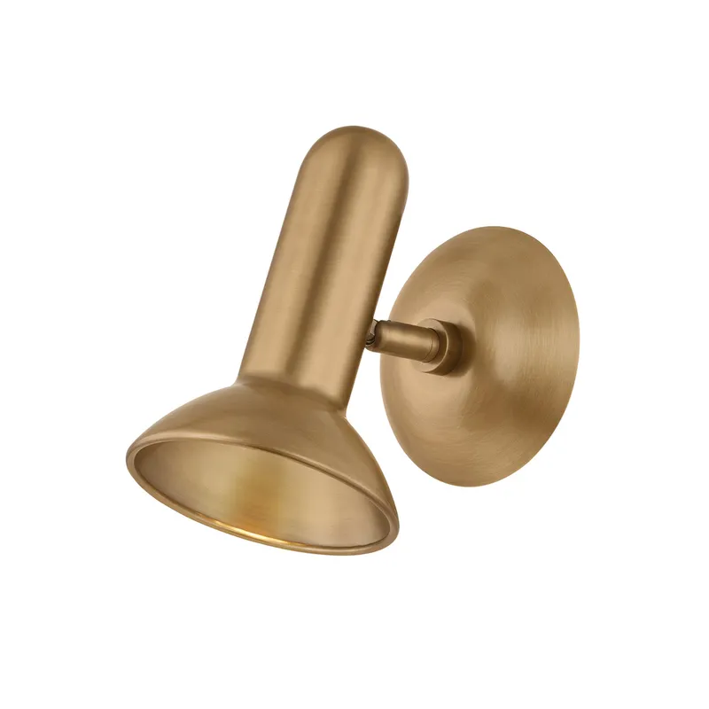 Bjorn 1-Light Flush Mount in Patina Brass 4.75W x 6.75H — Foundry Lighting LED Ceiling Lights 75.0W 