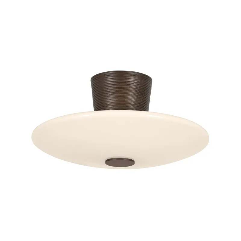 Albus 1-Light Semi Flush in Bronze Leaf 15.75W x 7.5H — Foundry Lighting LED Ceiling Lights 75.0W 