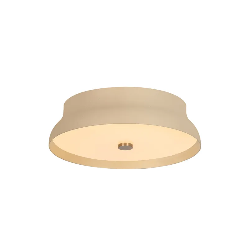 Shore 1-Light Flush Mount in Patina Brass 12W x 3.5H (Cream Gesso) — Foundry Lighting LED Ceiling Lights 12.0W 